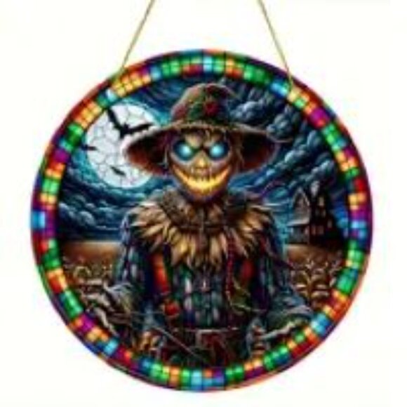 Scarecrow in Cornfield Acrylic Wall/Window Suncatcher. 8x8. Double-Sided. New. - Picture 1 of 2